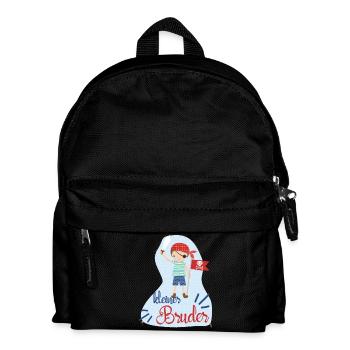 kleiner Bruder Pirat - Kinder Rucksack - Schwarz - Vorne