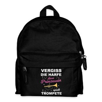 Vergiss die Harfe, diese Prinzessin.. - Geschenk - Kinder Rucksack - Schwarz - Vorne