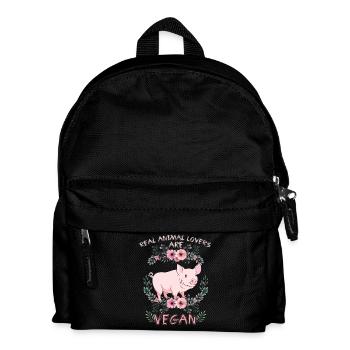 Vegan vegetarian animal welfare gift idea - Kids' Backpack - black - Front