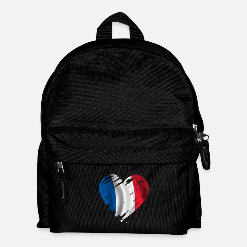 herz Frankreich - Kinder Rucksack - Schwarz