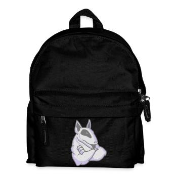 Bullterrier-Maskottchen 3c - Kinder Rucksack - Schwarz - Vorne