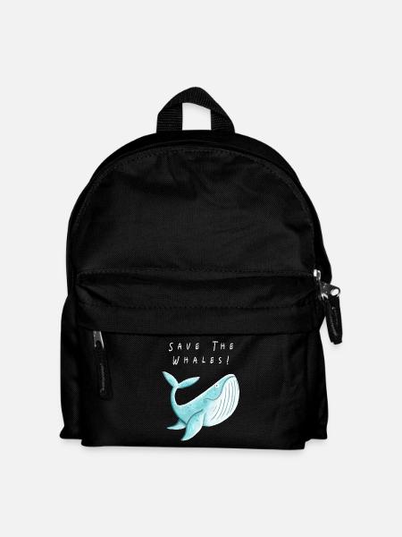 Rettet Die Wale I Naturschutz Tierschutz Geschenk - Kinder Rucksack - Schwarz