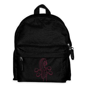 Cello Hals von hinten / cello neck back (b, 1c) - Kinder Rucksack - Schwarz - Vorne