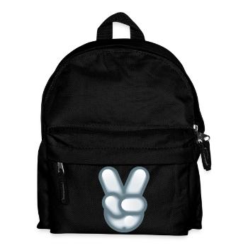 Smiley Hand Signal Peace - Kids' Backpack - black - Front