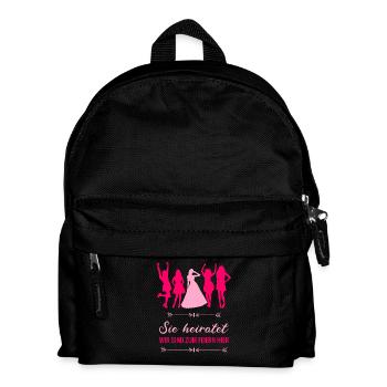 Poltern, Junggesellinnenabschied - sie heiratet - Kinder Rucksack - Schwarz - Vorne