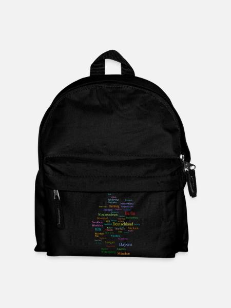 Deutschland Karte - Kinder Rucksack - Schwarz