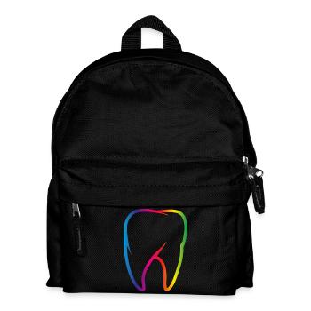 bright colorful rainbow tooth - Kids' Backpack - black - Front