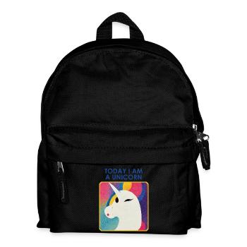 Unicorn with Motto – Unique Design - Kids' Backpack - black - Front