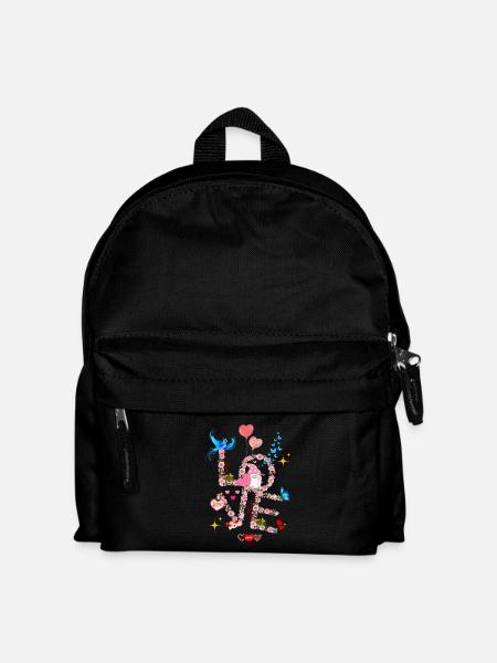 Floral Saint valentin I LOVE you - Sac à dos Enfant - noir