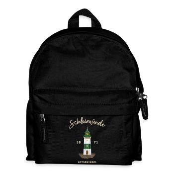 Leuchtturm Schleimünde, Lotseninsel Ostsee - Kinder Rucksack - Schwarz - Vorne