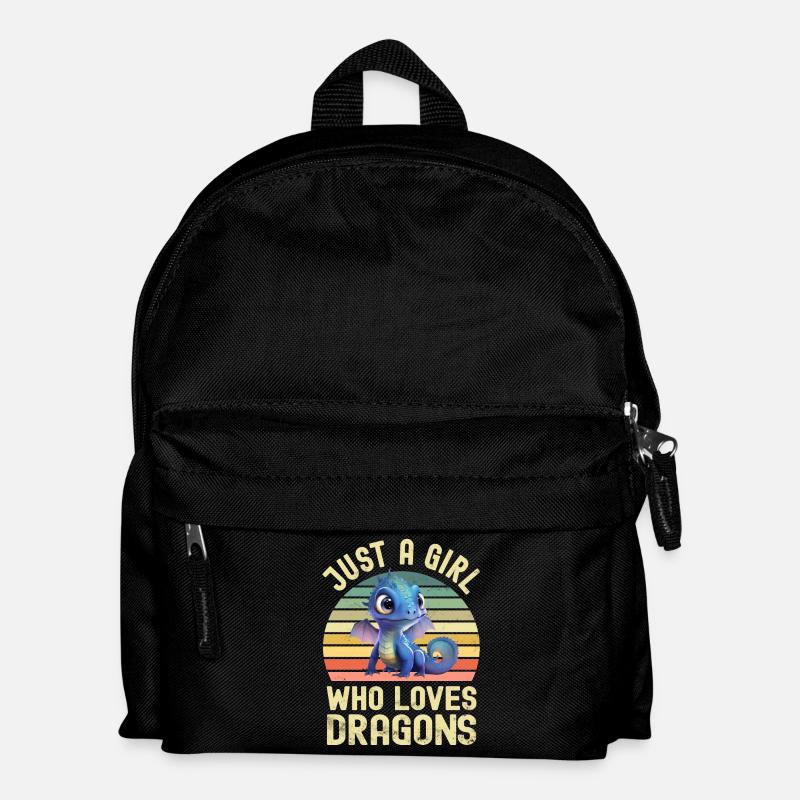 Drache Drachen - Kinder Rucksack - Schwarz