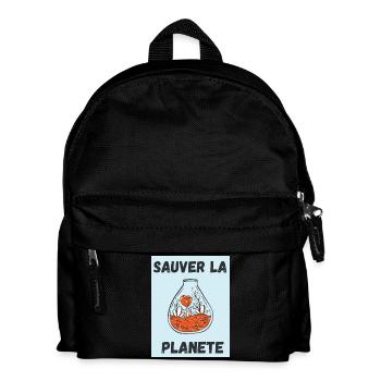 PLANETE. JOUR DE LA TERRE. ECOLOGIE. PLANET. VEGAN - Sac à dos Enfant - noir - Devant