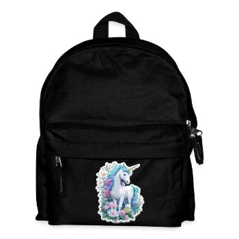 Licorne dans le jardin fleuri - Sac à dos Enfant - noir - Devant