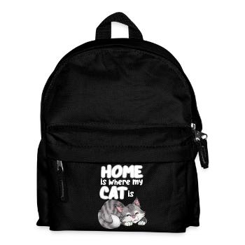 Zuhause ist dort wo meine Katze ist - Kinder Rucksack - Schwarz - Vorne
