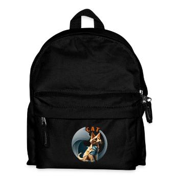 Origami Cat - Kids' Backpack - black - Front