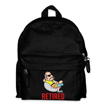 Ruhestand Spruch Senior Pensionierung Rentner - Kinder Rucksack - Schwarz - Vorne