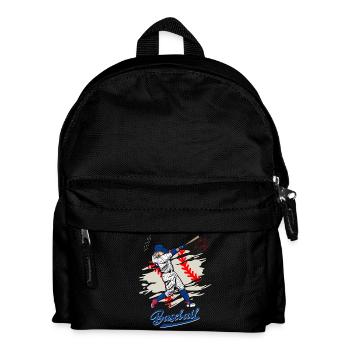 Dynamische Baseballschaukel Illustration - Kinder Rucksack - Schwarz - Vorne