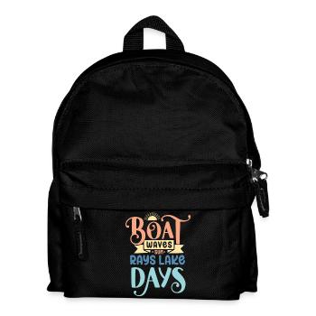 Boot Wellen Sonnenstrahlen See Tage - Kinder Rucksack - Schwarz - Vorne