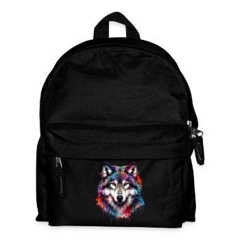 Wolf - Kinder Rucksack - Schwarz - Vorne