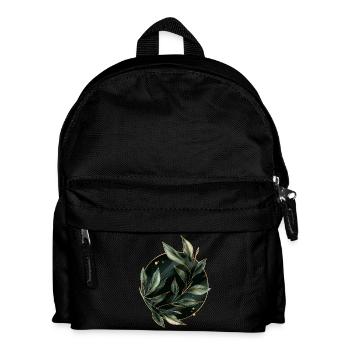Pflanzen Blätter - Kinder Rucksack - Schwarz - Vorne