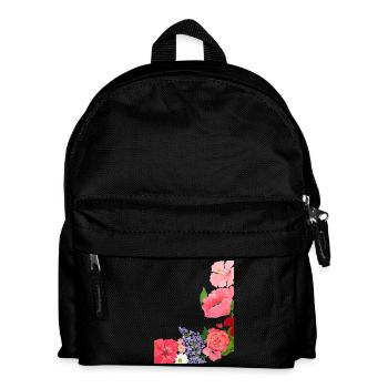 Summer Blossoms Motif Flower Power - Kids' Backpack - black - Front
