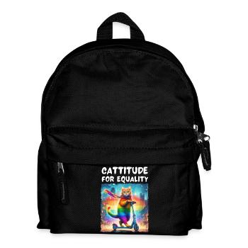 Schwulenstolz. Cattitude für Gleichberechtigung - Kinder Rucksack - Schwarz - Vorne