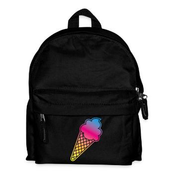 Eis Rahmen Verlauf farbenfroh Sommer Eiswaffel Ice - Kinder Rucksack - Schwarz - Vorne