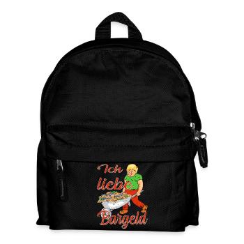 Bargeld Geld - Kinder Rucksack - Schwarz - Vorne