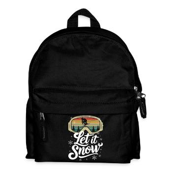 Let It Snow Ski Winterlandschaft Schneelandschaft - Kinder Rucksack - Schwarz - Vorne