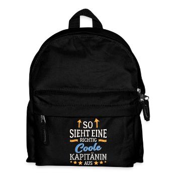 So sieht eine richtig coole Kapitänin aus - Kinder Rucksack - Schwarz - Vorne