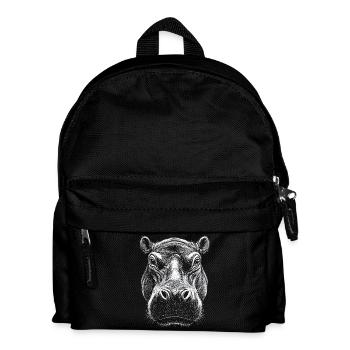 Hippopotame Portrait Hippopotame Animal de la faune - Sac à dos Enfant - noir - Devant