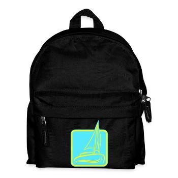 Logo de voile icône carré voilier navire - Sac à dos Enfant - noir - Devant