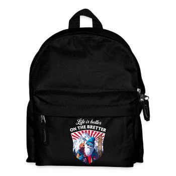 Ski, Skifahrer - Life is better on the bretter - Kinder Rucksack - Schwarz - Vorne