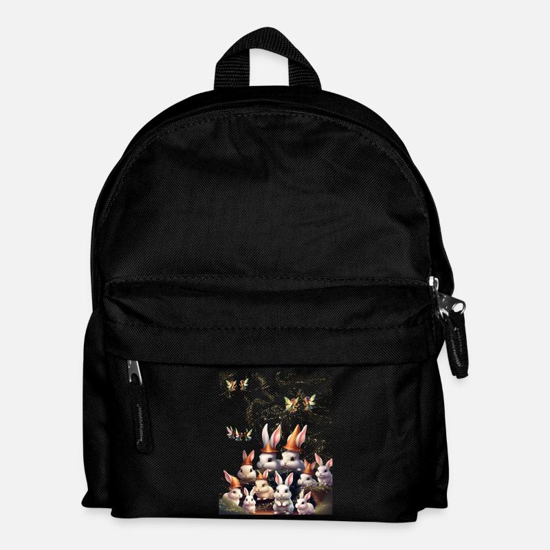 Bunnies and fairies - Kids' Backpack - black