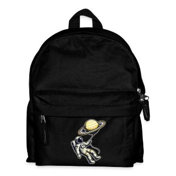 Floating with Saturn – Astronaut Balloon Design - Kids' Backpack - black - Front