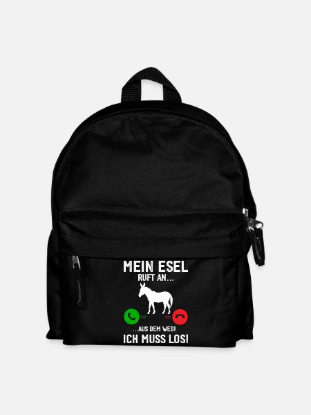 Mein Esel ruft an, ich muss los! - Kinder Rucksack - Schwarz
