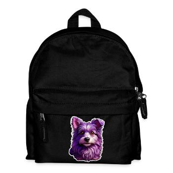 Niedlicher Hund im modernen Design - Kinder Rucksack - Schwarz - Vorne