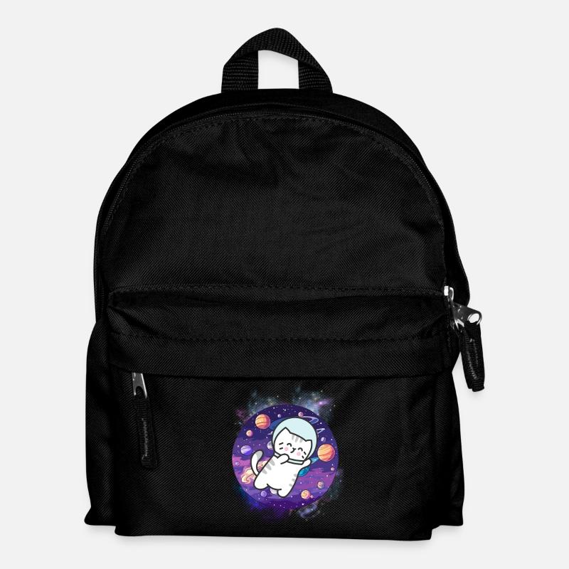 Kawaii Astronaut Kitten - Kosmische Reise - Kinder Rucksack - Schwarz