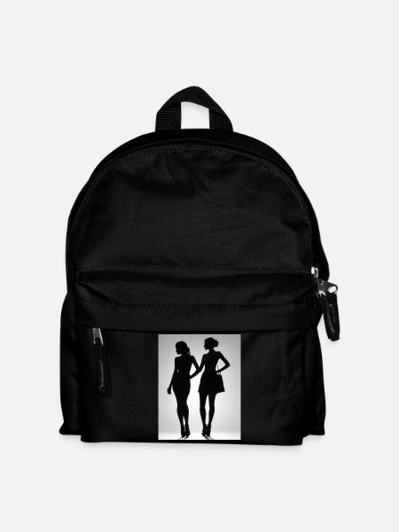 Silhouetten von zwei Personen in Kleidern - Kinder Rucksack - Schwarz