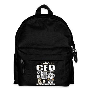 CEO von Windeln Flaschen Eltern Humor Design - Kinder Rucksack - Schwarz - Vorne