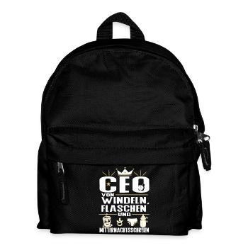 CEO von Windeln Flaschen Eltern Humor Design - Kinder Rucksack - Schwarz - Vorne