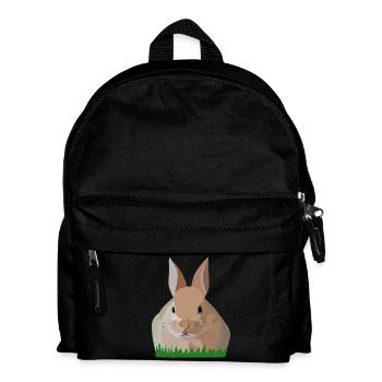 Houx Lapin dans l’herbe - Sac à dos Enfant - noir - Devant