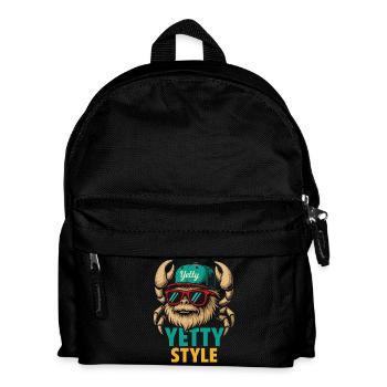 Yetty Style Yeti Graphic - Kinder Rucksack - Schwarz - Vorne