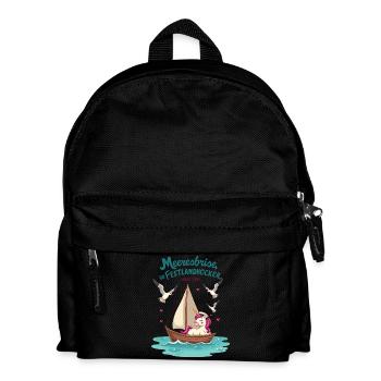 Segel Einhorn Ahoi ! - Kinder Rucksack - Schwarz - Vorne