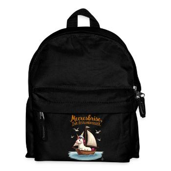 Segel Einhorn Ahoi ! - Kinder Rucksack - Schwarz - Vorne