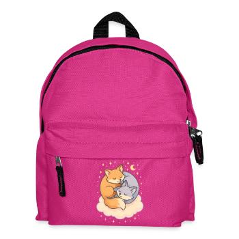 Cuddling Foxes Kawaii - Kids' Backpack - fuchsia - Front