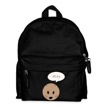 Miau-Moment – Katzenblick - Kinder Rucksack - Schwarz - Vorne