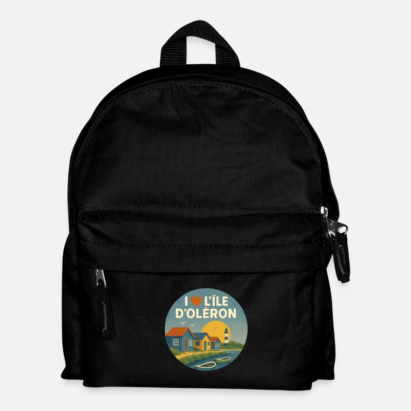 I love l'Ile d'Oléron - Sac à dos Enfant - noir