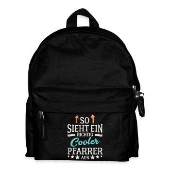 So sieht ein richtig cooler Pfarrer aus Pastor - Kinder Rucksack - Schwarz - Vorne