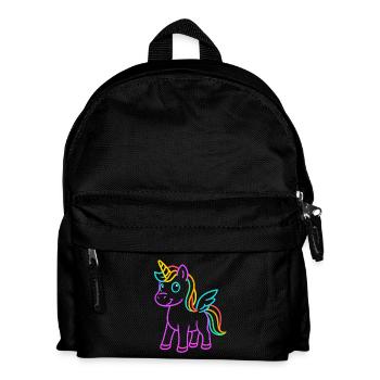 Süßes Pegasus Einhorn | Neon Design Fantasymotiv - Kinder Rucksack - Schwarz - Vorne
